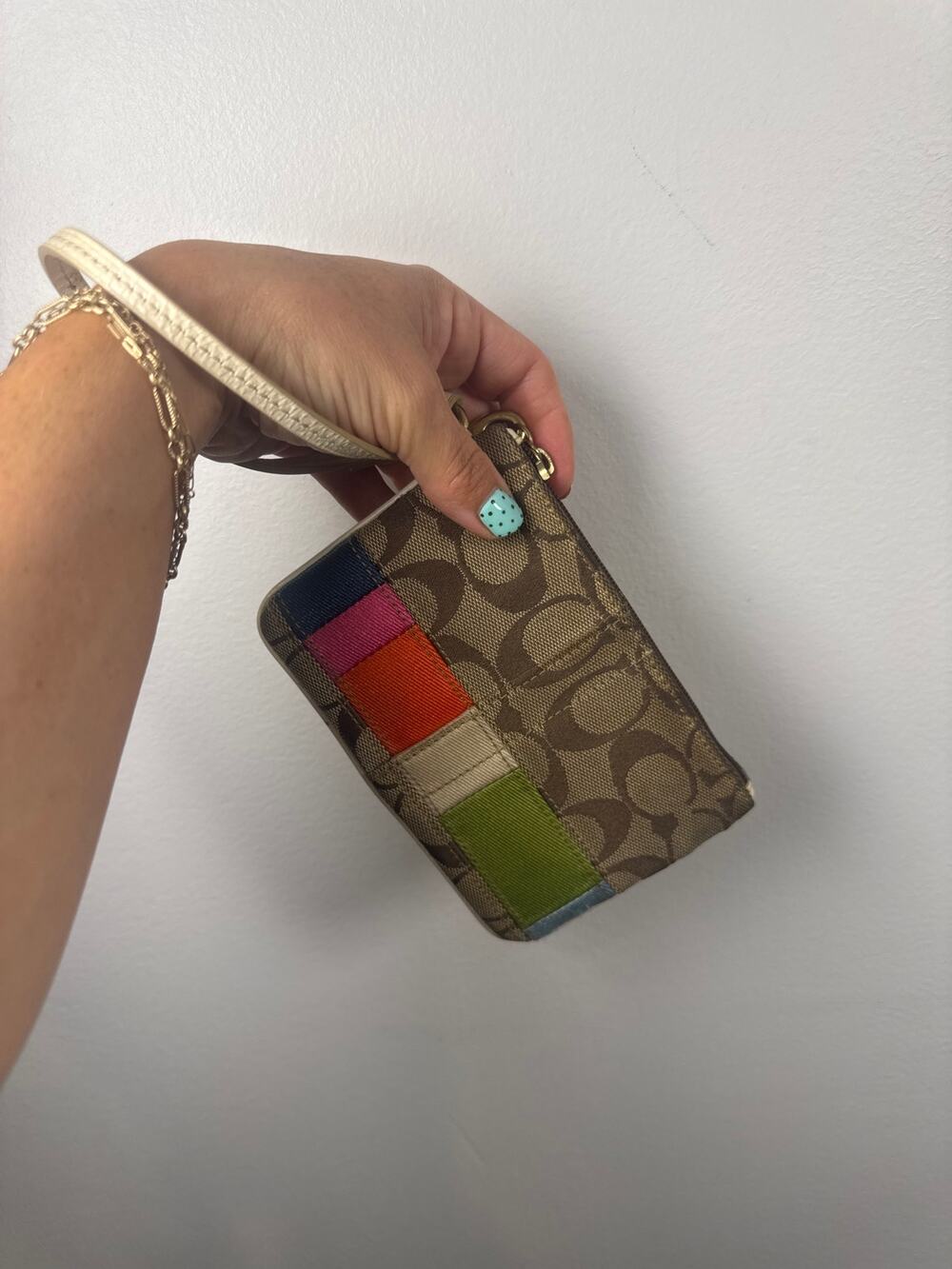 Coach Rainbow Signature Y2K  Canvas Wristlet, Clutch Wallet, OS